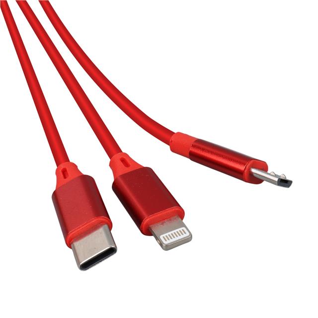 3 IN 1 KIRMIZI ŞARJ KABLOSU (5271)