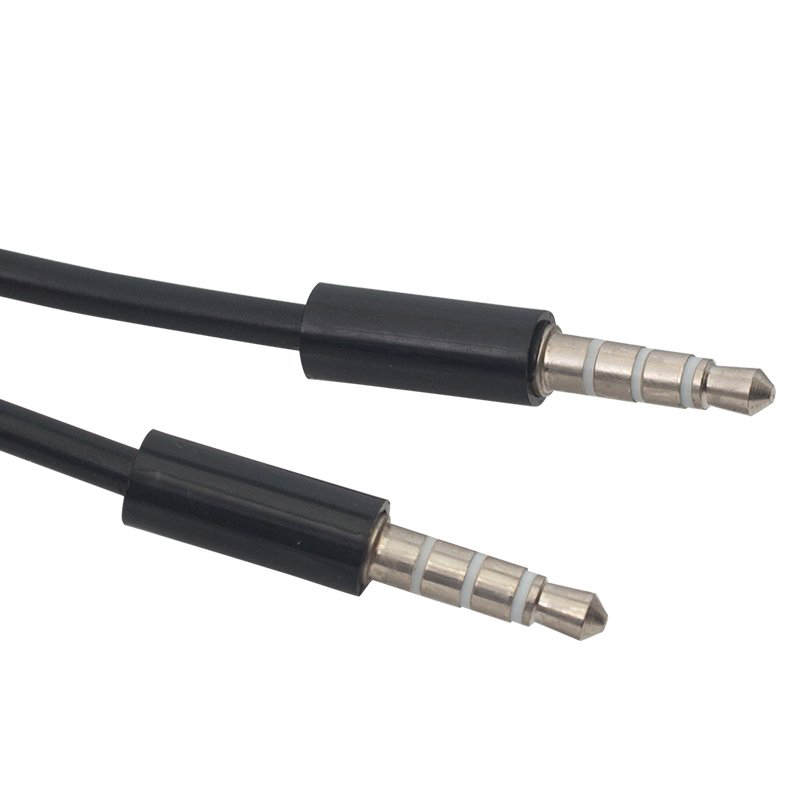 3.5 MM ERKEK/ERKEK SİYAH 4 BOĞUMLU AUX STEREO 1 METRE KABLO (5271)