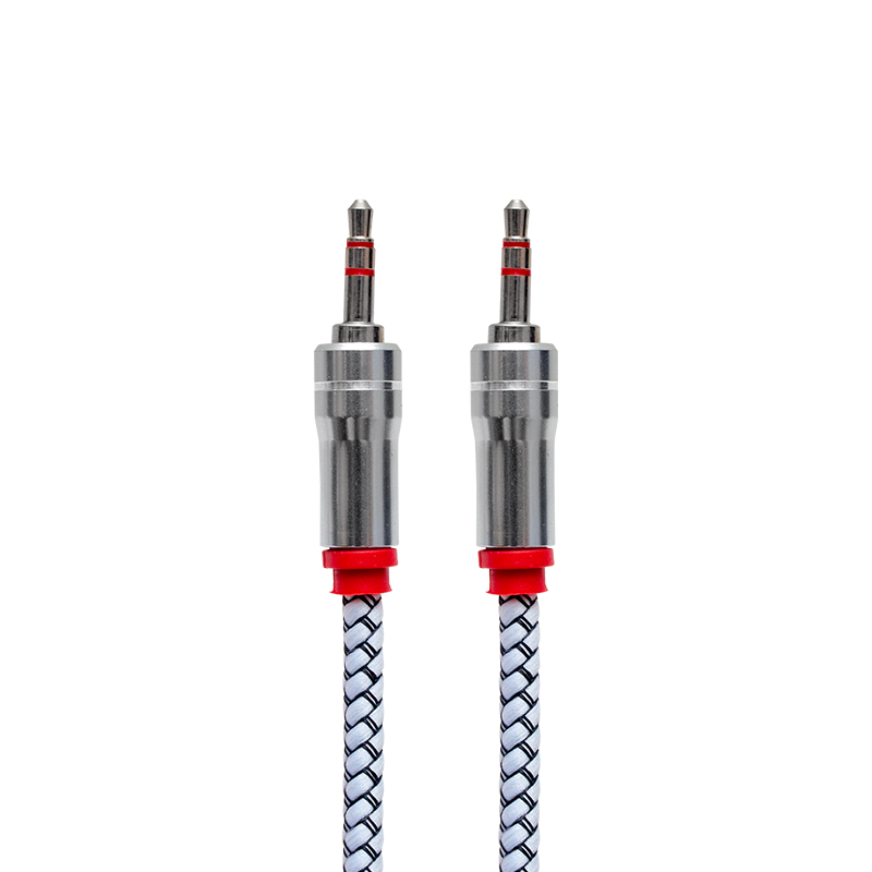 3.5 MM STEREO ERKEK/ERKEK METAL BAŞLIK ÖRGÜLÜ AUX STEREO KABLO 1.5 METRE (5271)
