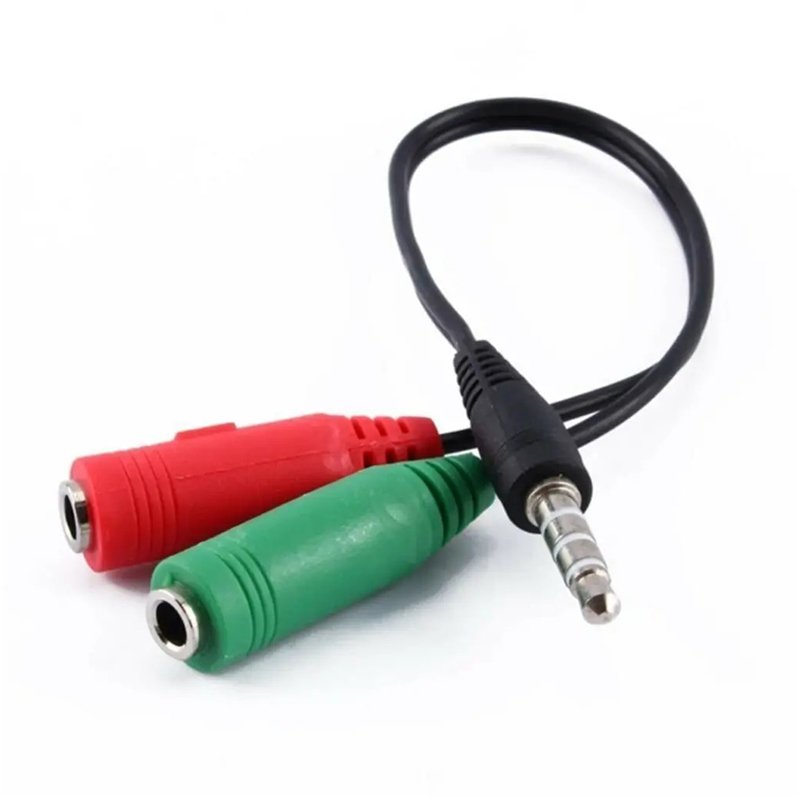 3.5 MM STEREO ERKEK KULAKLIK 3 ÇİZGİLİ + 2 X STEREO DİŞİ MİKROFON HOPARLÖR ÇOKLAYICI KABLO (5271)