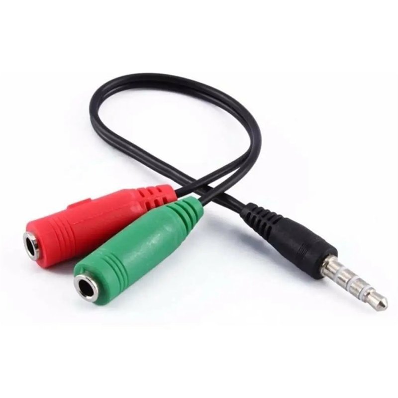3.5 MM STEREO ERKEK KULAKLIK 3 ÇİZGİLİ + 2 X STEREO DİŞİ MİKROFON HOPARLÖR ÇOKLAYICI KABLO (5271)
