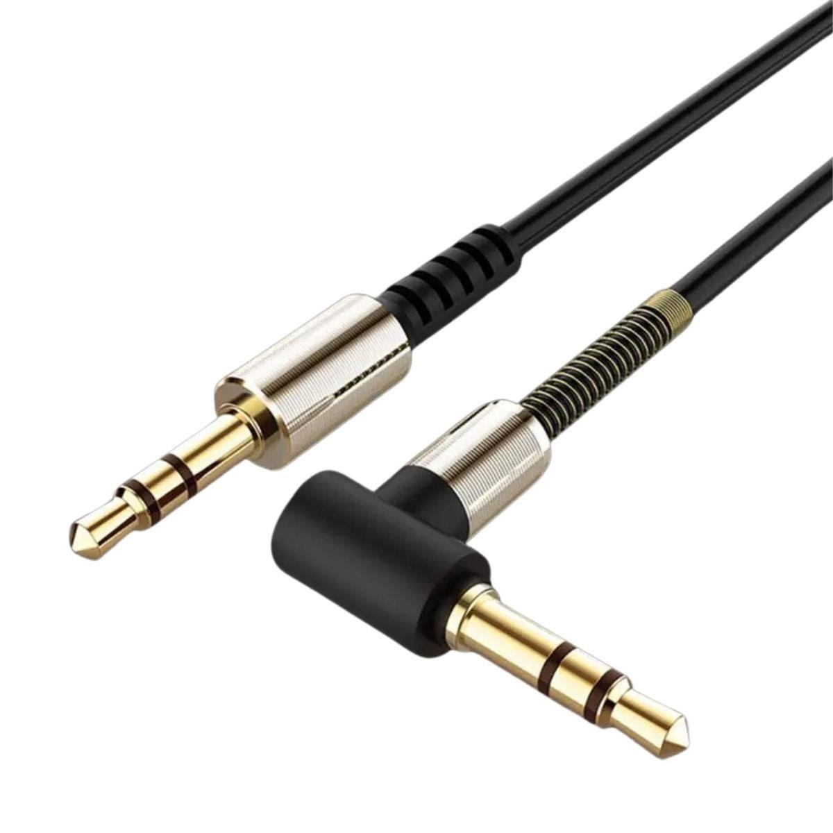 3.5mm AUX Kablosu Jak Erkek Erkek L Tipi 1 Metre Ses Aktarım Kablosu (5271)