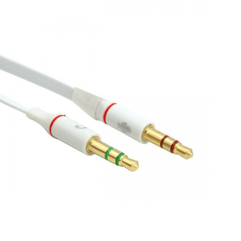 3.5MM STEREO DİŞİ X 2 STEREO ERKEK KULAKLIK MİKROFON HOPARLÖR AYIRICI 20 CM KABLO (5271)
