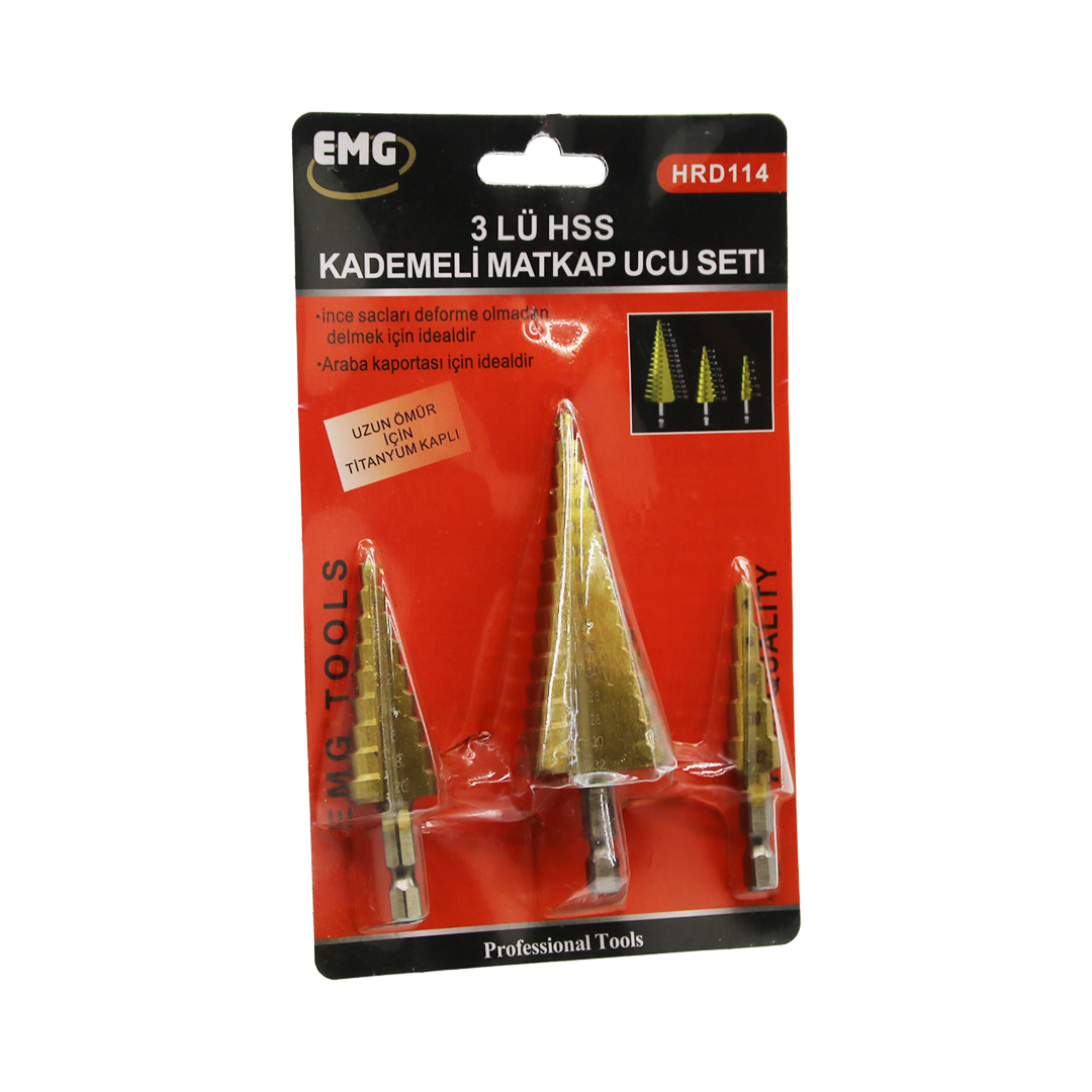 3 PARÇA  HSS KADEMELİ MATKAP UCU SET (5271)
