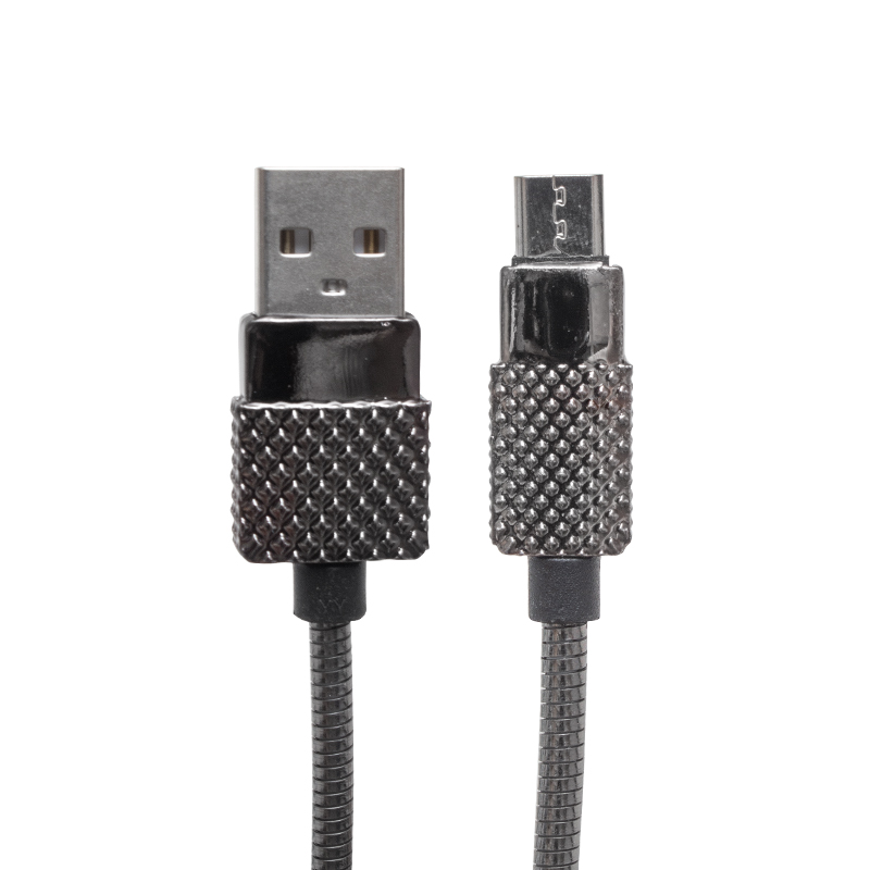3 AMPER METAL YAYLI MICRO USB DATA VE ŞARJ KABLOSU 1 METRE (5271)