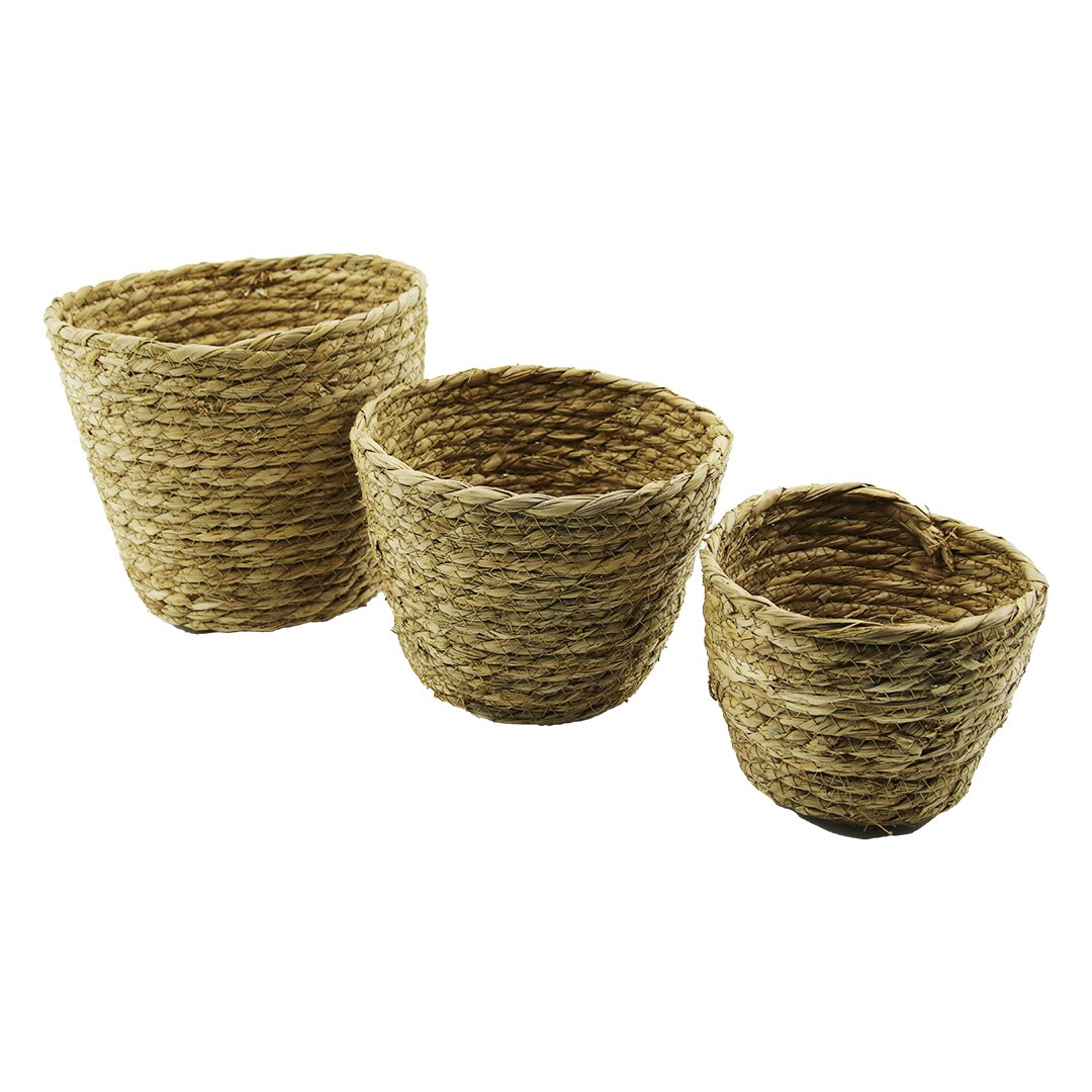 3 BOY YUVARLAK HASIR ORGANİZER SEPET Ç: 15-18-20CM - Y: 11-14-16CM (5271)