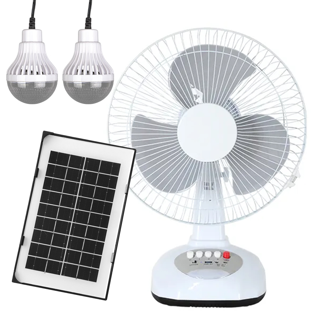3 KADEMELİ FAN VANTİLATÖR AMPUL - LEDLİ - SOLARLI POWERBANK (5271)