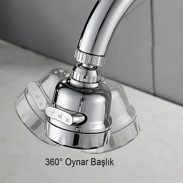 3 Kademeli Tasarruflu Musluk Başlığı 360 Derece (5271) 3 Kademeli Tasarruflu Musluk Başlığı 360 Derece (5271)