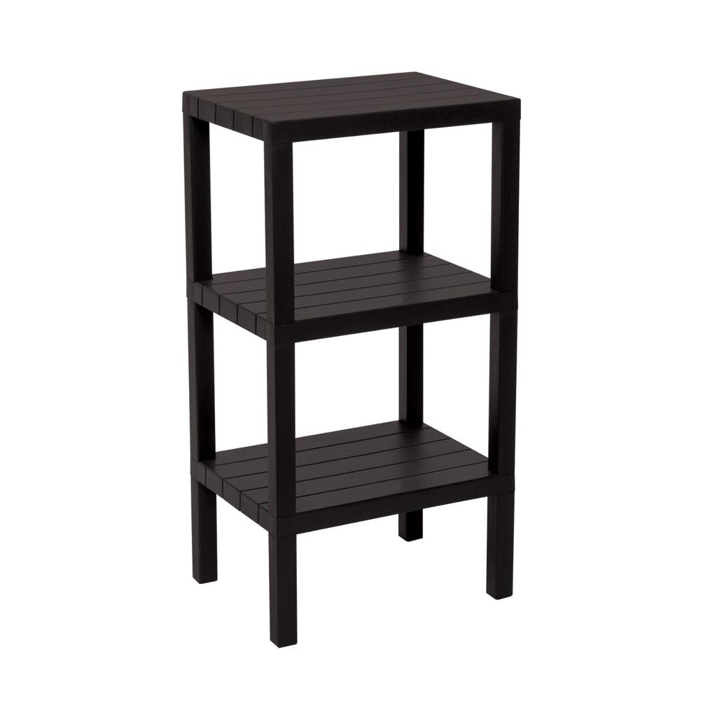 3 RAFLI SİYAH MODÜLER ÜNİTE PLASTİK 38x29x74 cm (5271)