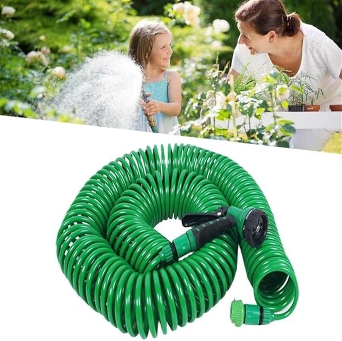 30 Metre Spiral Hortum + 4 Fonksiyonlu Özel Sulama Tabancası (5271)