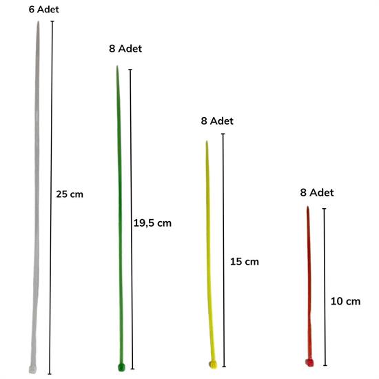 30 Parça Plastik Kablo Kelepçe Seti Kablo Düzenleyici Bağlama Bantları (5271) 30 Parça Plastik Kablo Kelepçe Seti Kablo Düzenleyici Bağlama Bantları (5271)