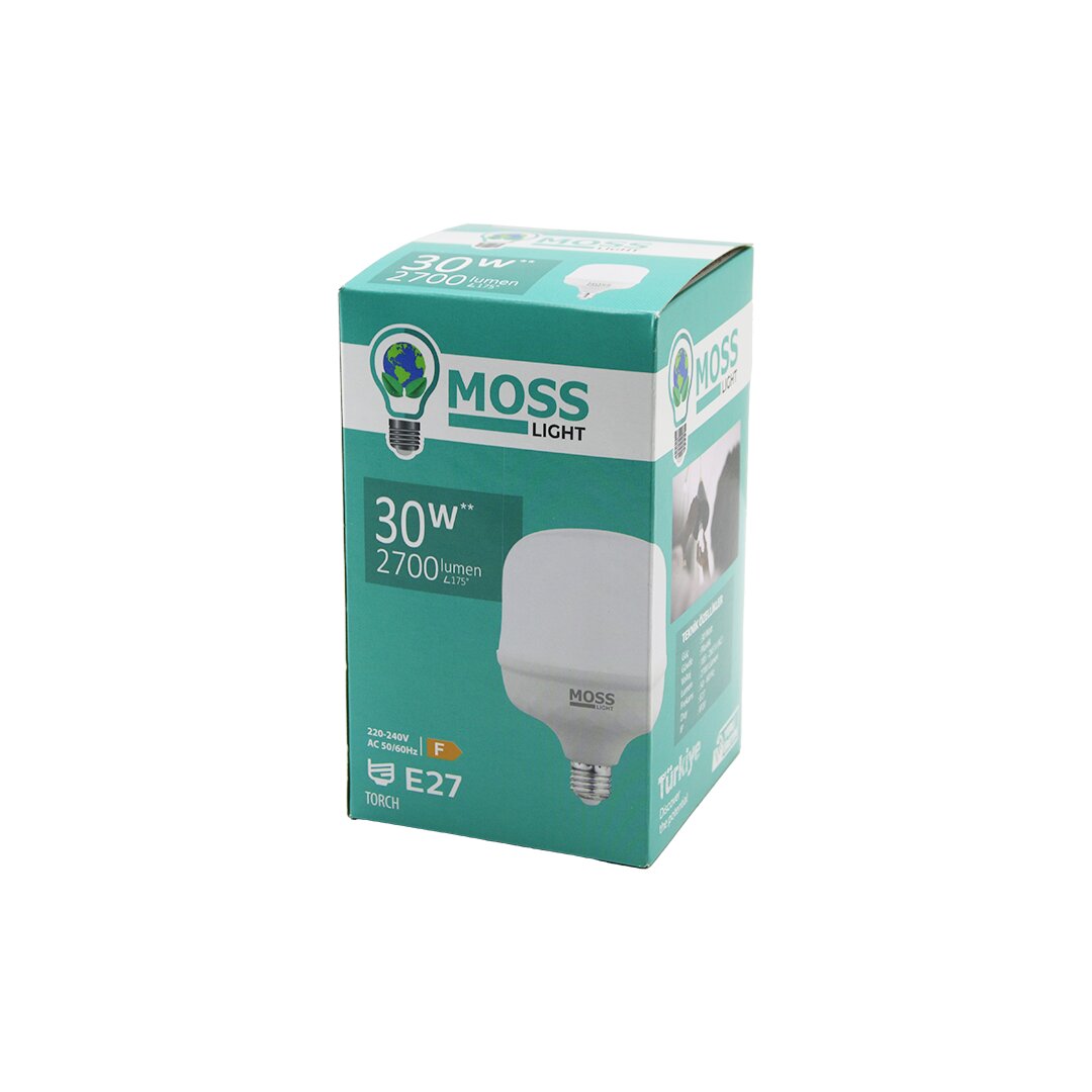 30W  TORCH  LED AMPUL PLASTİK E27 2700LUMEN L175° 5000 SAAT ÖMÜR IP20 185-265V AC MS-3097 (5271)