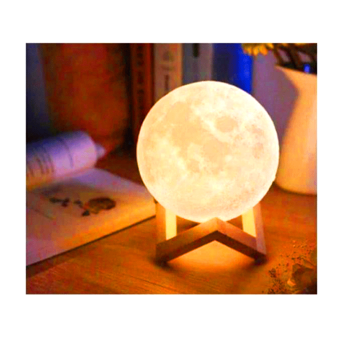 3D MOON LAMP AY KÜRE GECE LAMBASI AYAKLI (5271)