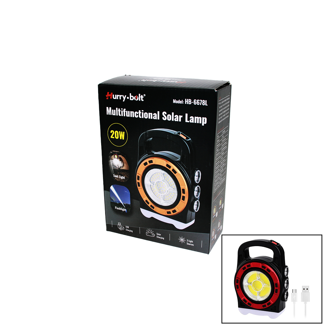 3IN1 20W SOLAR - USB ŞARJLI EL FENERİ - POWERBANK EL ÇANTASI MODELİ (5271)
