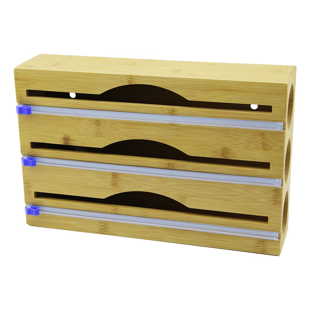3IN1  AHŞAP BAMBU STREÇLİK FOLYOLUK  KESİCİ BIÇAK KANALLI   22X34CM (5271)
