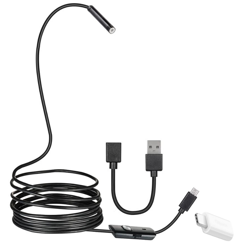 3IN1 MICRO USB+TYPE-C+USB A) ANDROID UYUMLU 8 MM IŞIKLI 5 METRE ENDOSKOP YILAN KAMERA (5271)