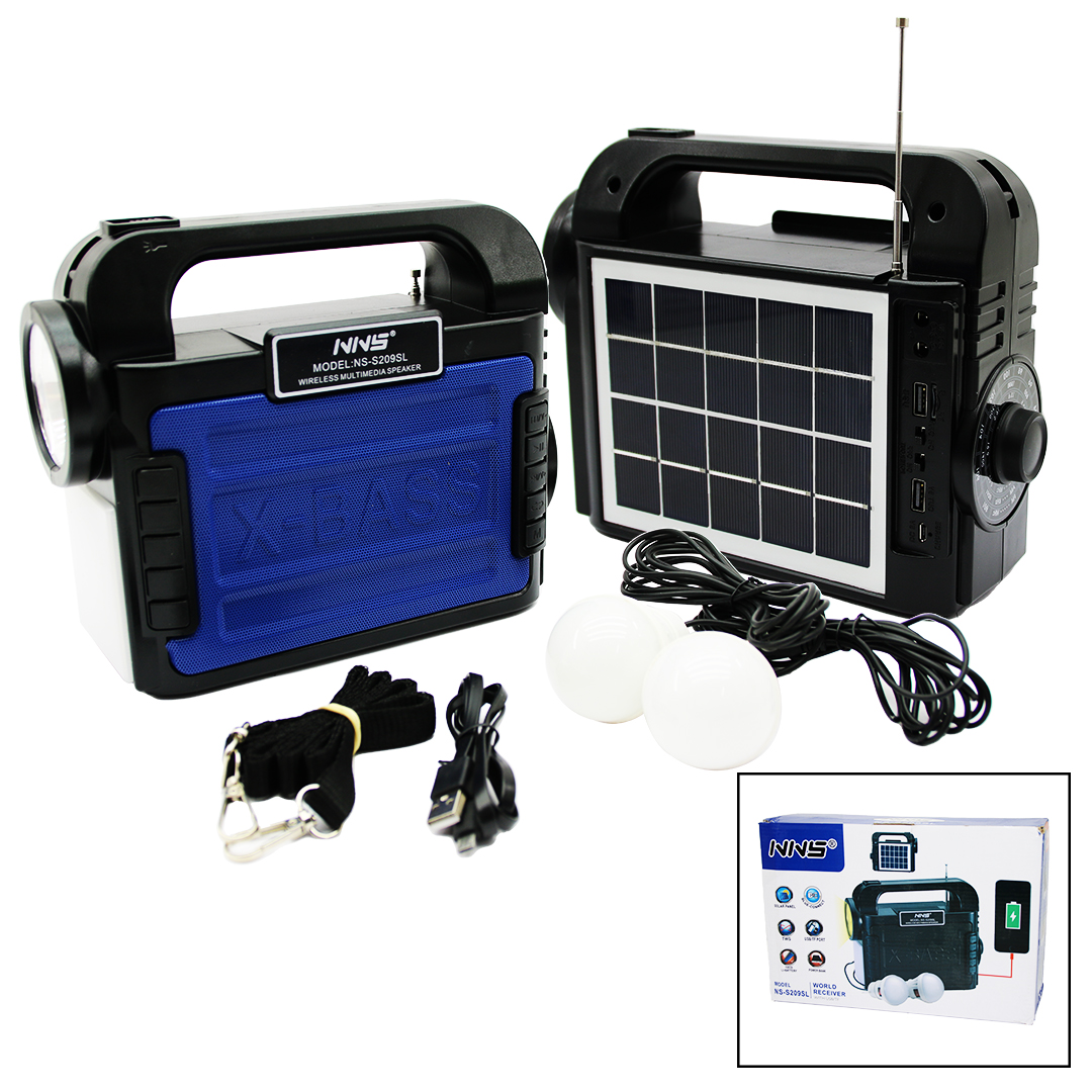 3IN1 - SOLAR 2İN1 EL FENERİ  - RADYO - MP3 BLUETOOTH - USB/ TF PORT - 2 PARÇA  AMPUL KABLOLU - POWERBANK (5271)