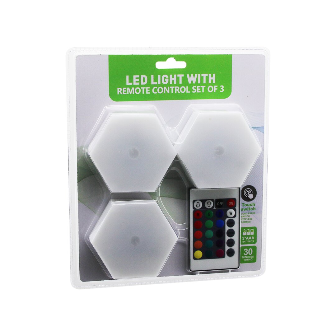 3PCS - ALTIGEN - RGB   KUMANDALI - PİLLİ - DOKUNMATİK  LAMBA SETİ  6 LED (5271)