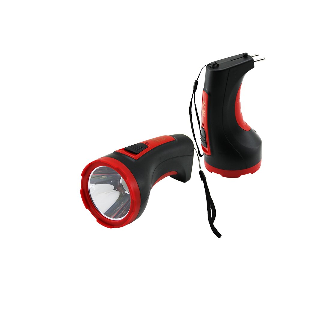 3W TEK LED BOMBELİ GÖVDE FİŞ ŞARJLI EL FENERİ UZUN MESAFELİ (5271)