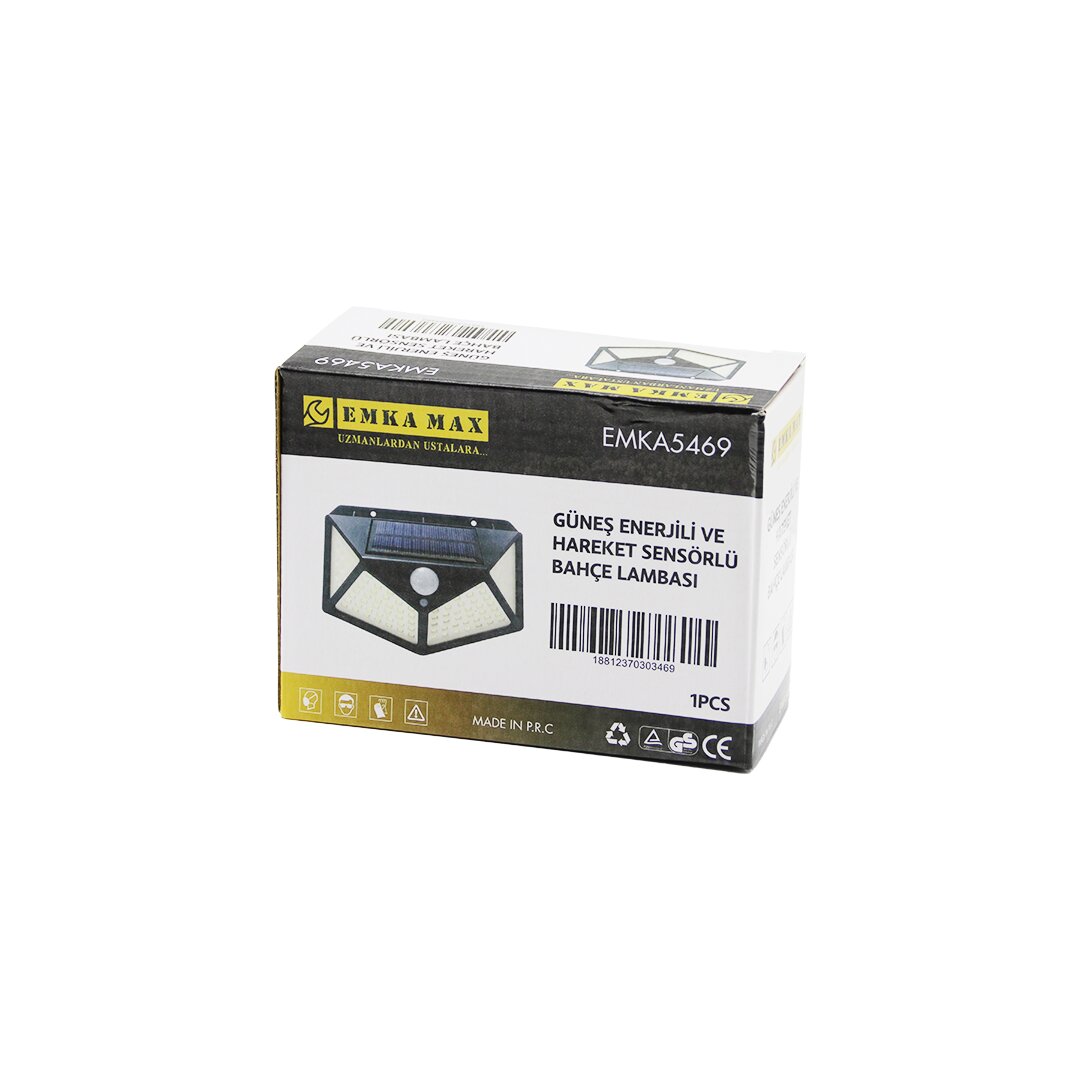 4 AÇILI   SOLAR - HAREKET SENSÖRLÜ  APLİK DUVAR LAMBASI  DIŞ MEKAN   9.5 X 13.5CM (5271)