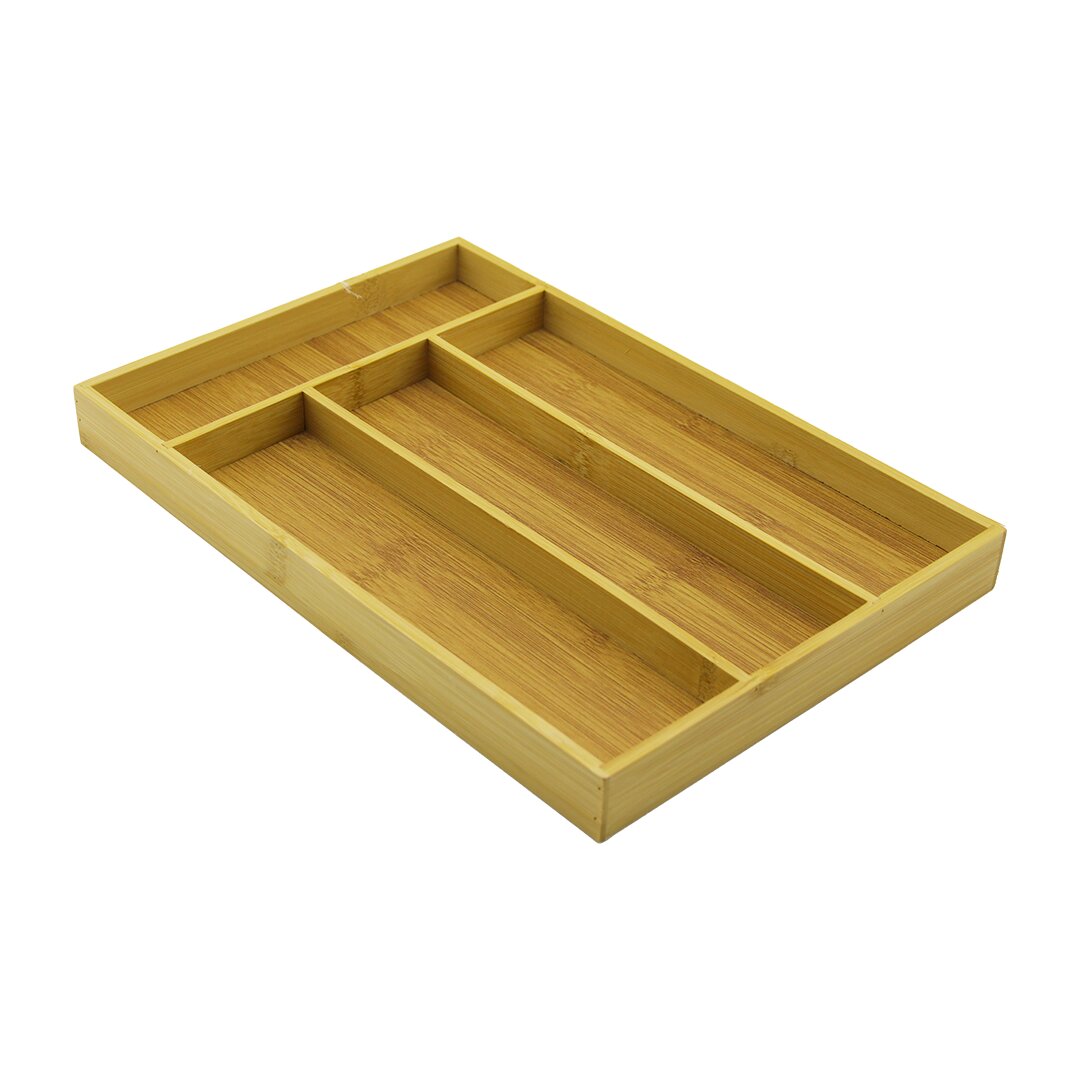 4 BÖLMELİ  AHŞAP BAMBU KAŞIKLIK  22.5 X 33.5CM (5271)