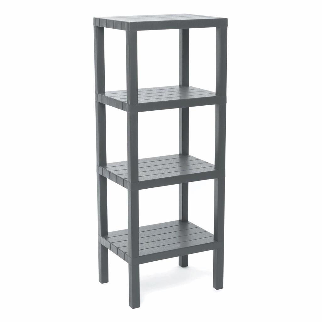 4 RAFLI GRİ MODÜLER ÜNİTE PLASTİK 38x29x100 cm (5271)