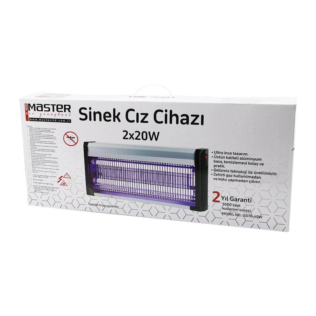 40W LÜX KASA - BEYAZ KUTU 2X20W SİNEK ÖLDÜRÜCÜ CIZ MAKİNE SD-70 (5271)