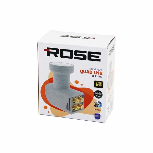 4LÜ UYDU LNB UNIVERSAL QUAD FULL HD -  3D - 0.1DB RLE-400 (5271)