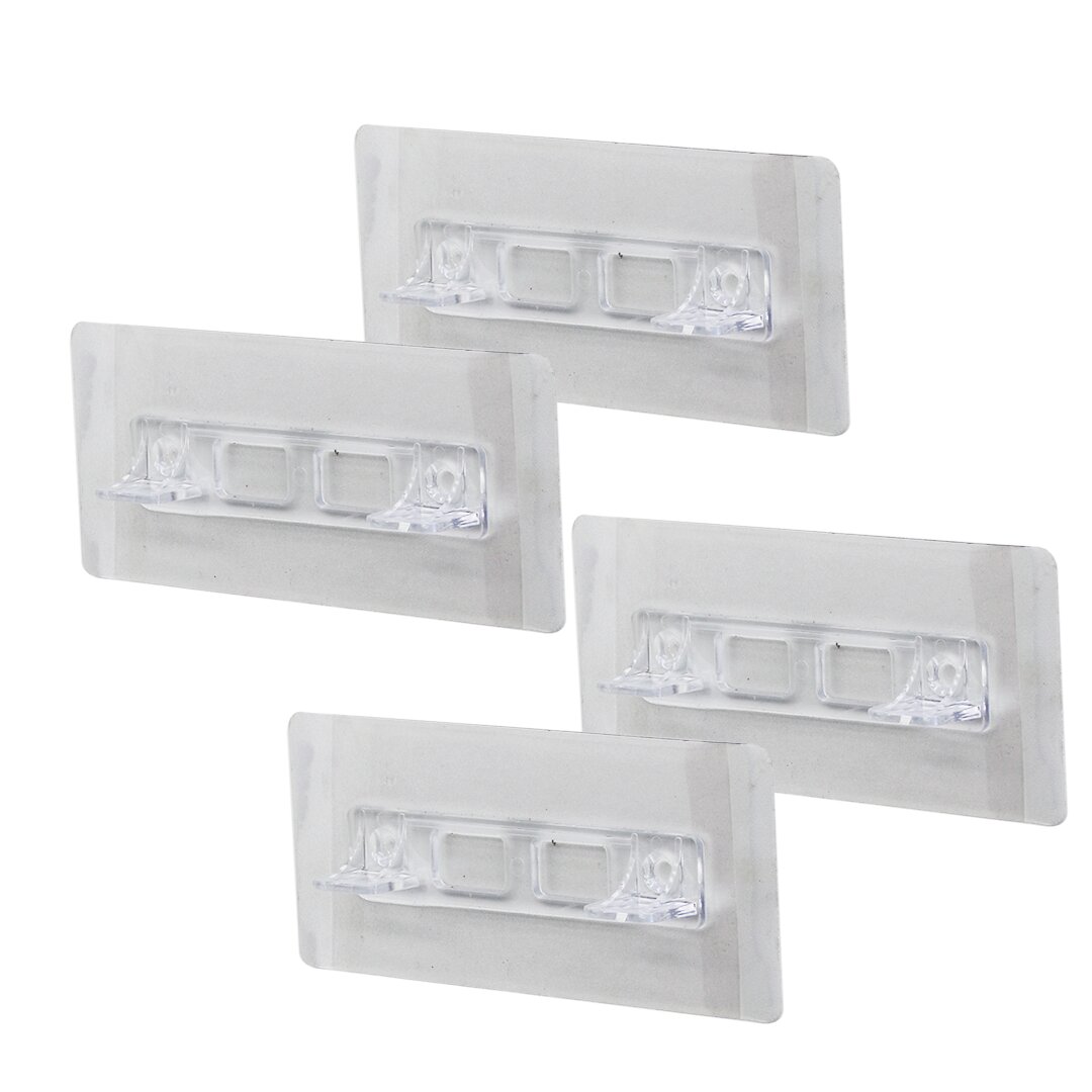 4PCS  RAF AYAK APARATI   ŞEFFAF PVC YAPIŞKANLI + VİDALANABİLİR   2X10CM (5271)