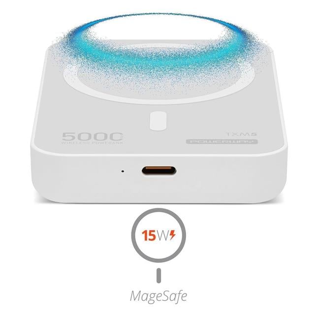 5.000mAh PD15W Magsafe Kablosuz Wireless Taşınabilir Şarj Cihazı Beyaz Powerbank TXM5 (5271)