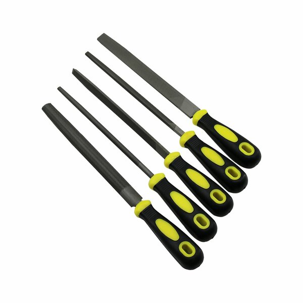 5 PARÇA  8&#39;&#39; ÇELİK EĞE SETİ BALIK SIRTI - ÜÇGEN - KARE - YUVARLAK - DÜZ GENİŞ (5271)