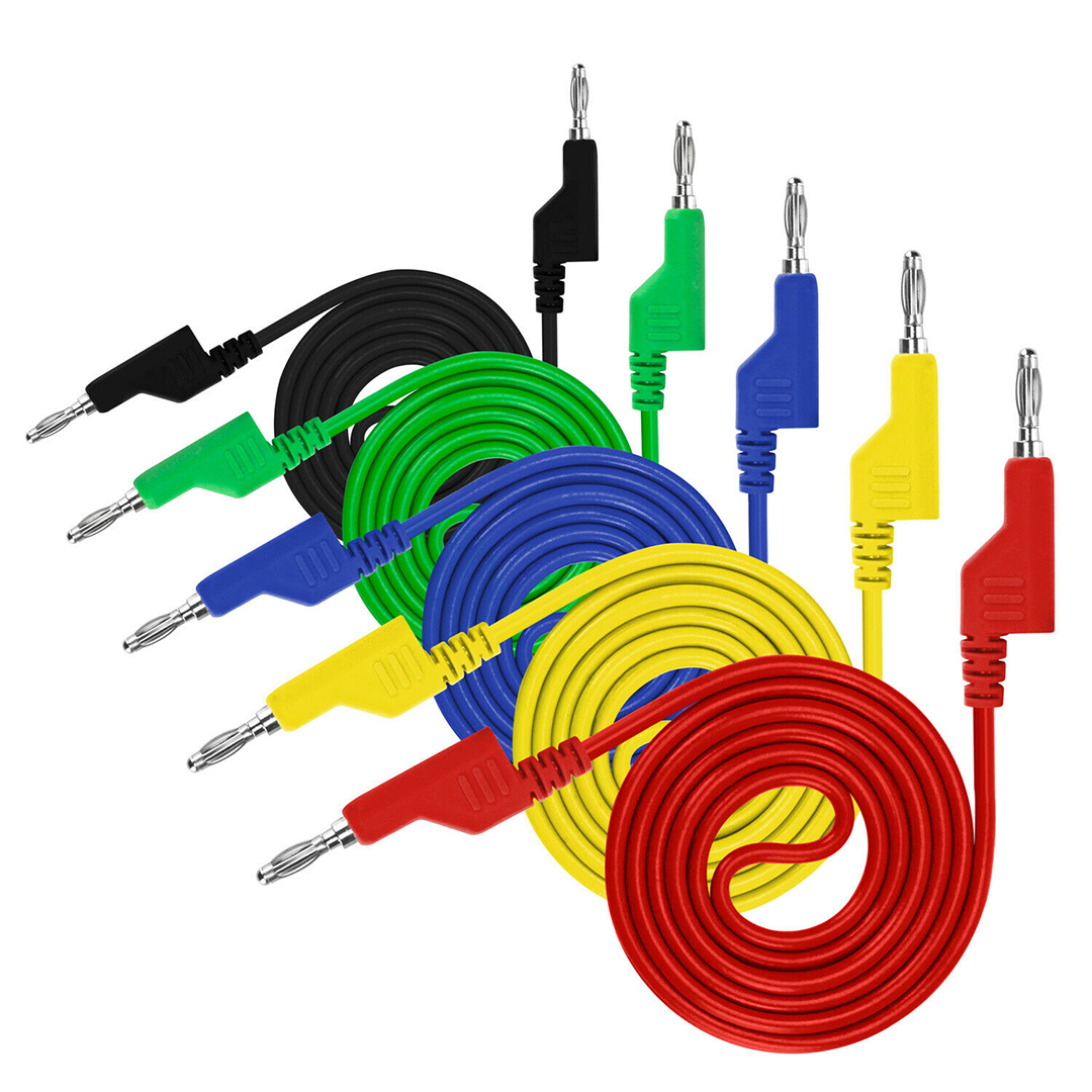 5 RENKLİ 1 METRE 1000V - 19A MULTIMETRE TEST UÇLARI KABLO KİTİ (5271)