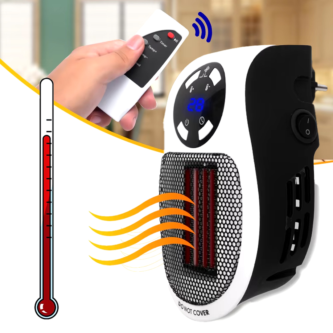 500 WATT PRİZ TİPİ UZAKTAN KUMANDALI TAŞINABİLİR ISITICI (ZAMANLAYICI) (OM-1211) (5271)