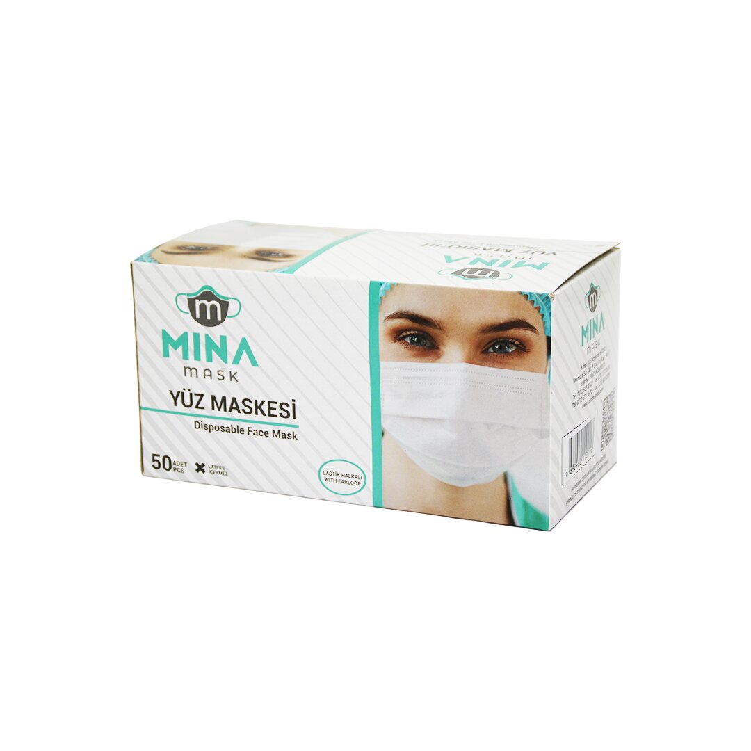 50PCS BEYAZ CERRAHİ YÜZ MASKESİ (5271)