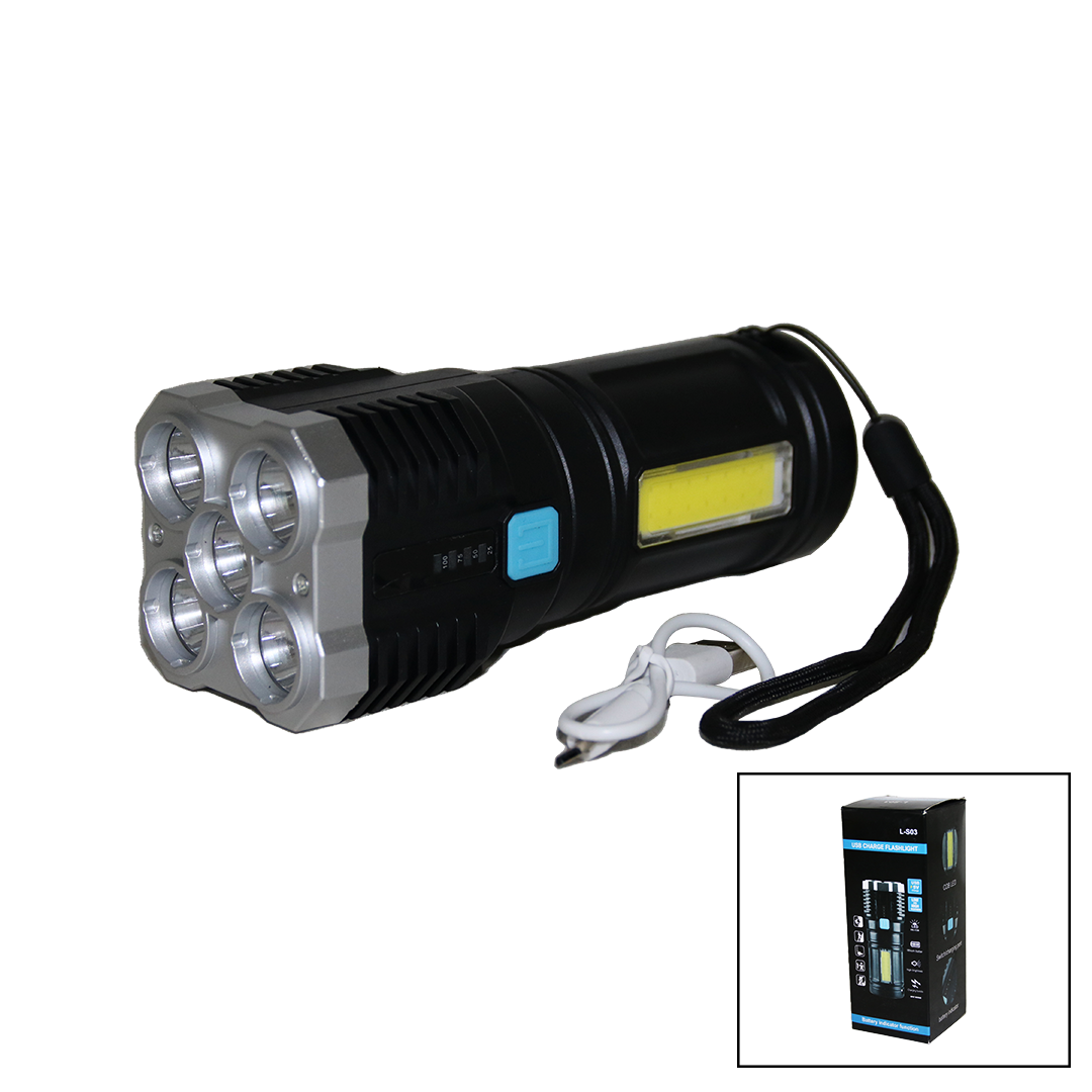 5IN1 + COB LED USB ŞARJLI EL FENERİ (5271)