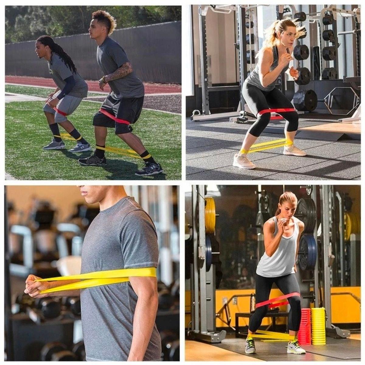 5li Egzersiz Direnç Bant Seti Pilates Crossfit Ekipmanları (5271)