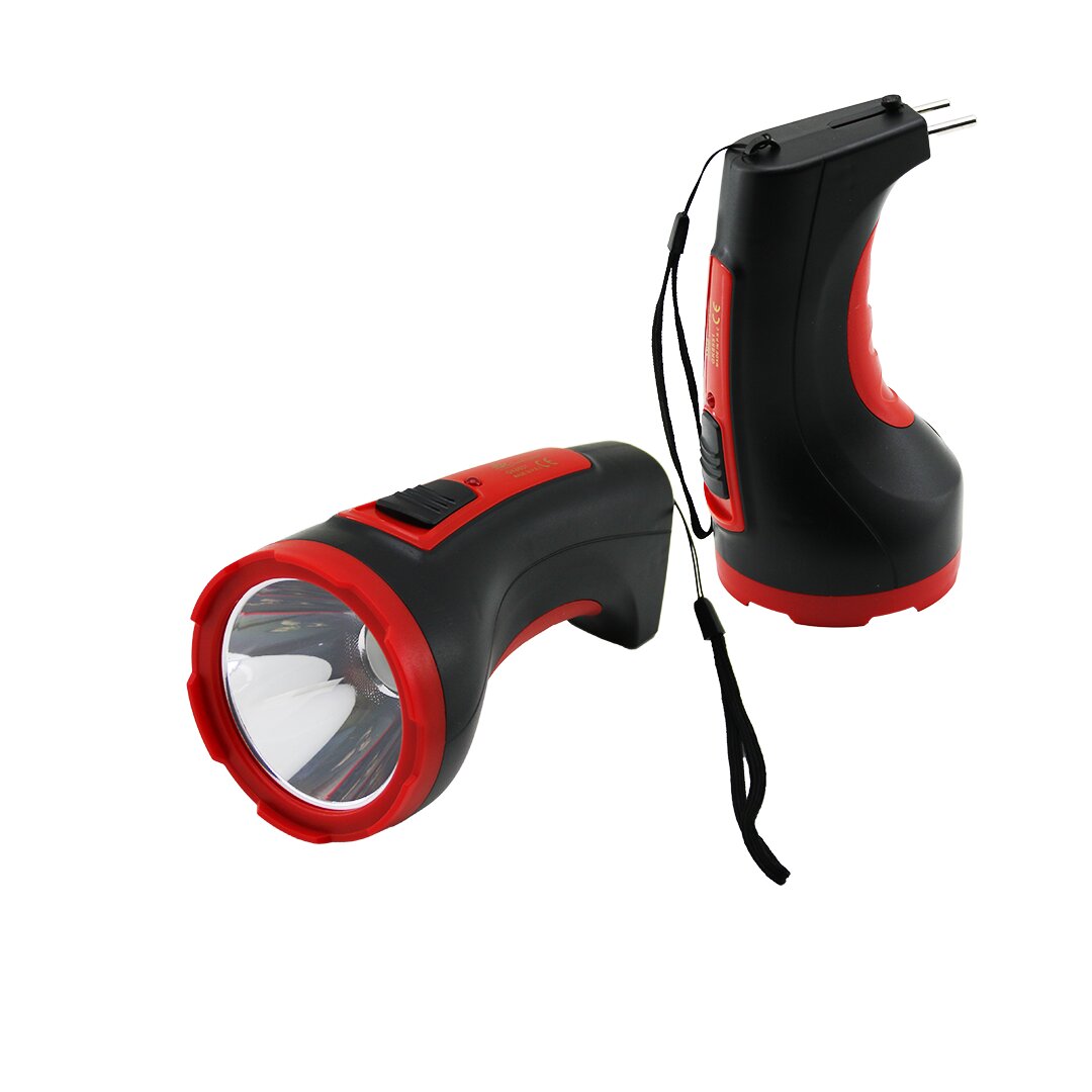5W TEK LED BOMBELİ GÖVDE FİŞ ŞARJLI EL FENERİ UZUN MESAFELİ (5271)