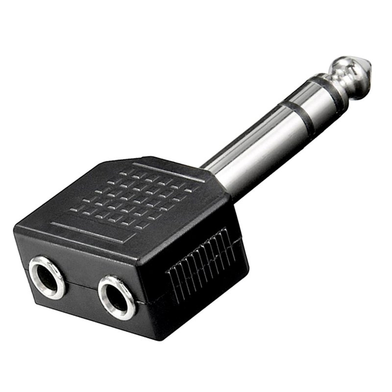 6.3 MM STEREO ERKEK / 3.5 MM ST X 2 DİŞİ ÇEVİRİCİ JACK (5271)