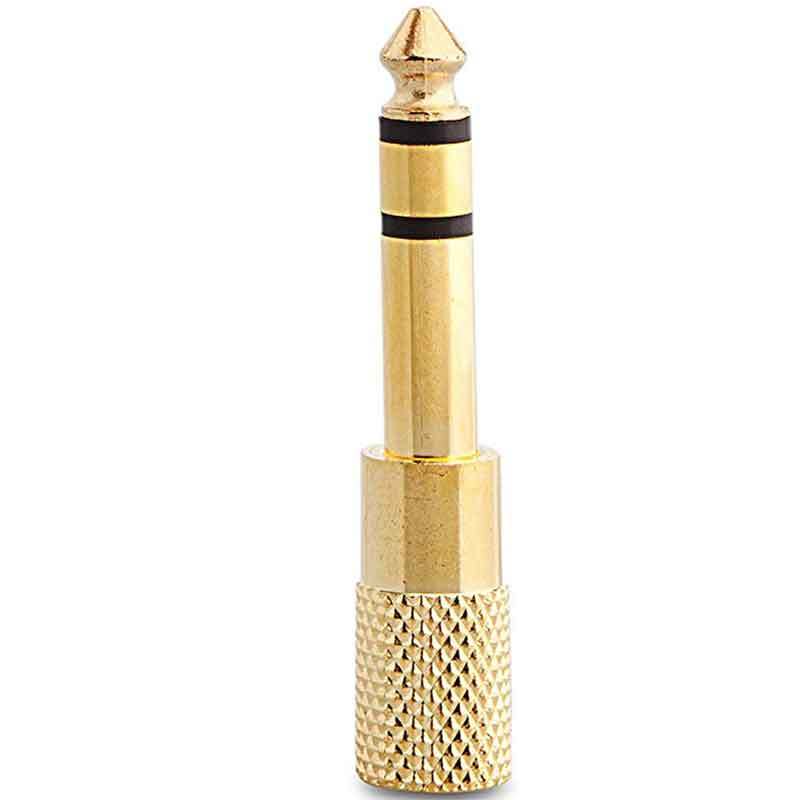 6.3 MM STEREO ERKEK / 3.5 MM STEREO DİŞİ SARI METAL GOLD JACK FİŞ ÇEVİRİCİ (5271)