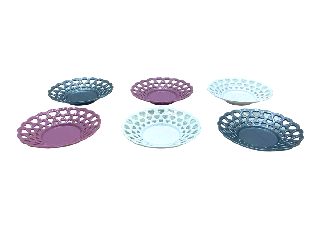 6 PARÇA  RENKLİ PLASTİK ÇAY TABAK (5271)