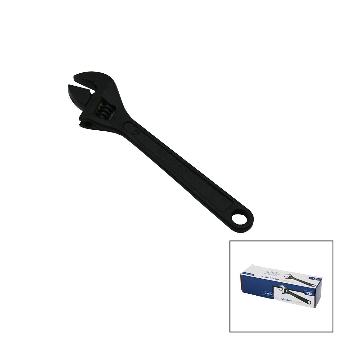 6 ADET SİYAH ÇELİK 12 İNÇ 300MM KURBAĞACIK ANAHTAR CHROME VANADİUM (5271)