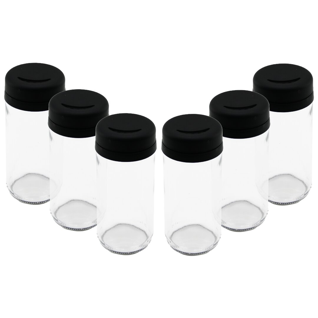6 PCS CAM - 225ML BAHARATLIK - TUZLUK PLASTİK KAPAK (5271)
