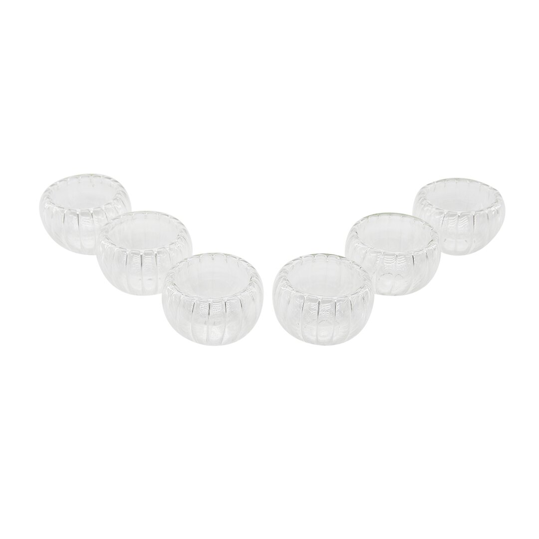 6 PCS   ÇİZGİLİ CAM  ÇİFT CİDARLI LOKUMLUK - SOSLUK  50 ML (5271)