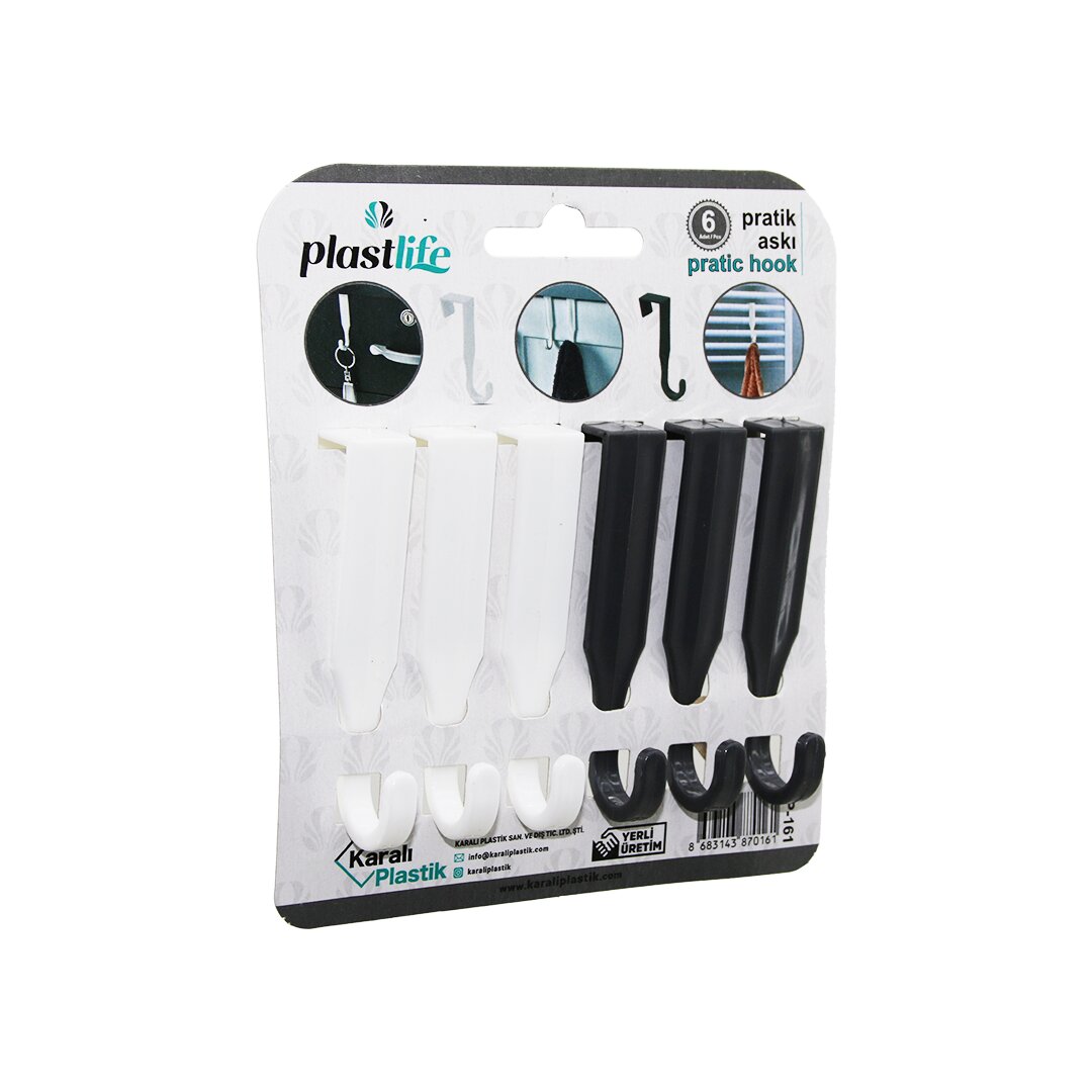 6PCS - TEK KOLLU   ÇOK AMAÇLI - TAK ÇIKAR  PRATİK PLASTİK ASKI (5271)