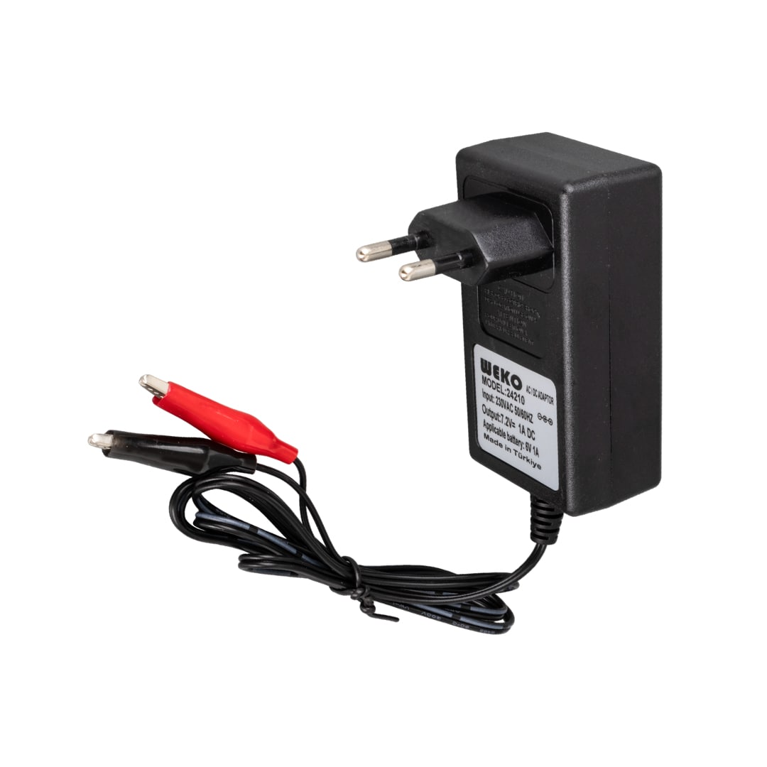 7.2 VOLT - 1 AMPER KROKODİL UÇLU PRİZ TİP KIRMIZI YEŞİL LEDLİ YERLİ ÜRETİM AKÜ ŞARJ ADAPTÖRÜ (OUT:6V1A) (5271) 7.2 VOLT - 1 AMPER KROKODİL UÇLU PRİZ TİP KIRMIZI YEŞİL LEDLİ YERLİ ÜRETİM AKÜ ŞARJ ADAPTÖRÜ (OUT:6V1A) (5271)