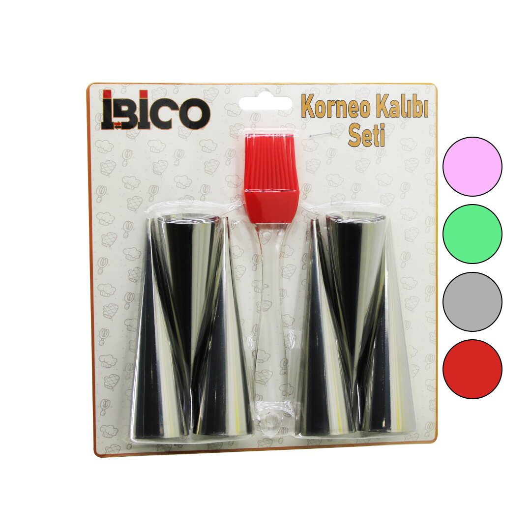 7PCS 6-KORNEO KALIP - 1-SİLİKON FIRÇA PASTA DEKORASYON SETİ ÇAP:3.4CM X UZUNLUK:12CM (5271)