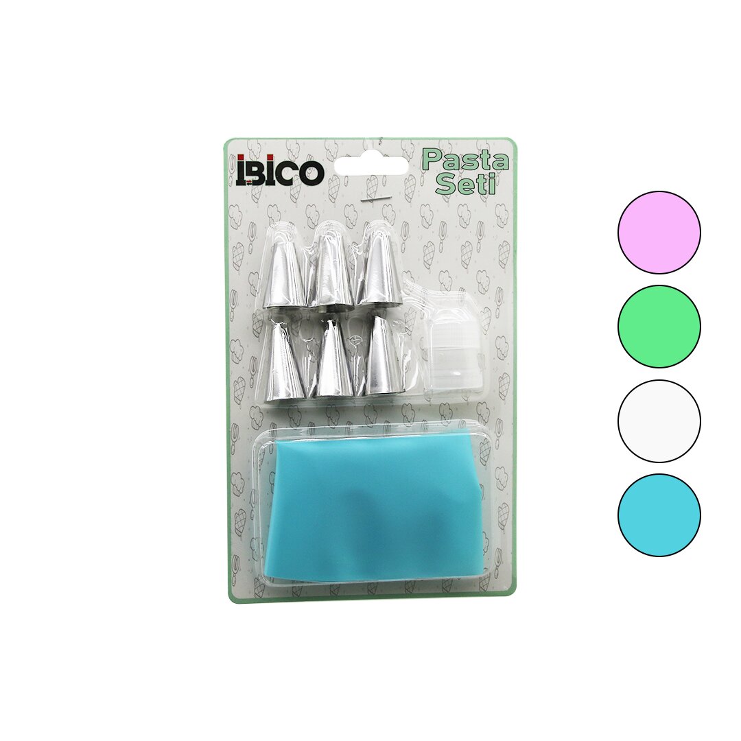 8PCS  PASTA SÜSLEME SETİ  1AD-KREMA TORBASI - 6AD-METAL + 1AD-PLASTİK UÇ (5271)