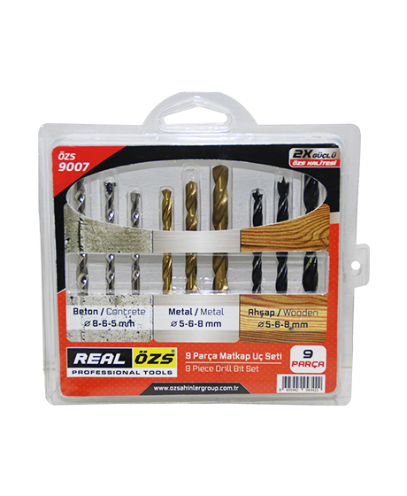 9 PARÇA  MATKAP UCU SETİ BETON - METAL - AHŞAP - 5-6-8MM (5271)
