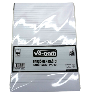 A4 40 PARÇA  ÇİZGİLİ PARŞÖMEN KAĞIDI (5271)