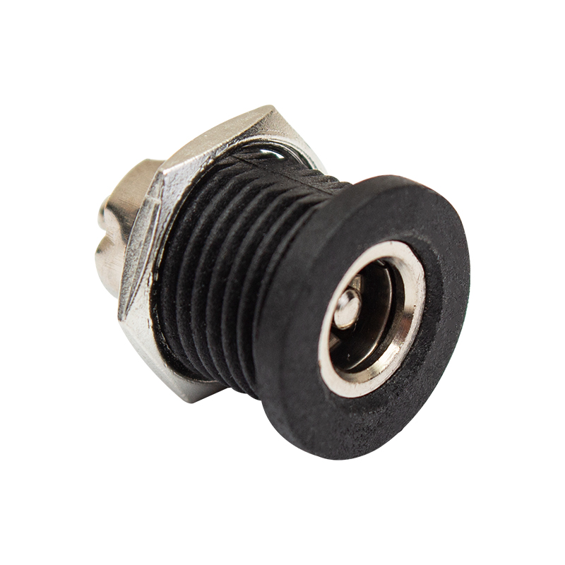 ADAPTÖR FİŞİ İÇİ METAL 12MM YUVARLAK SOMUNLU DC ŞASE 2.1MM  (IC-258C) (5271)